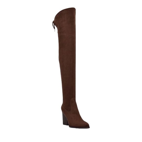 NWT MARC FISHER OKUN TALL HERLED BOOTS IN COLOR DARK BROWN‎ WOMENS SIZE 7.5 - Picture 4 of 9